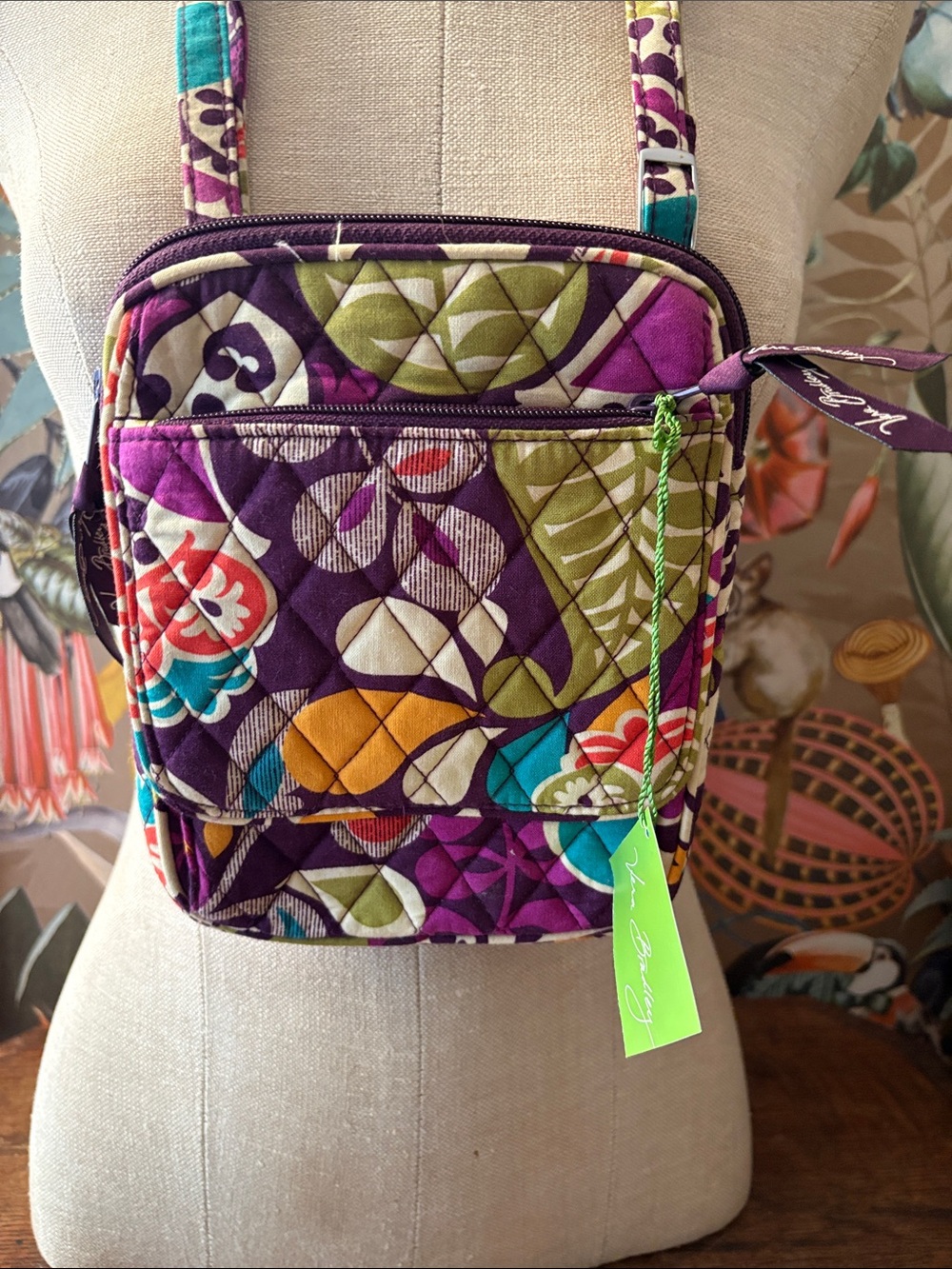 Vera Bradley Purple Multi-Color Quilted Crossbody